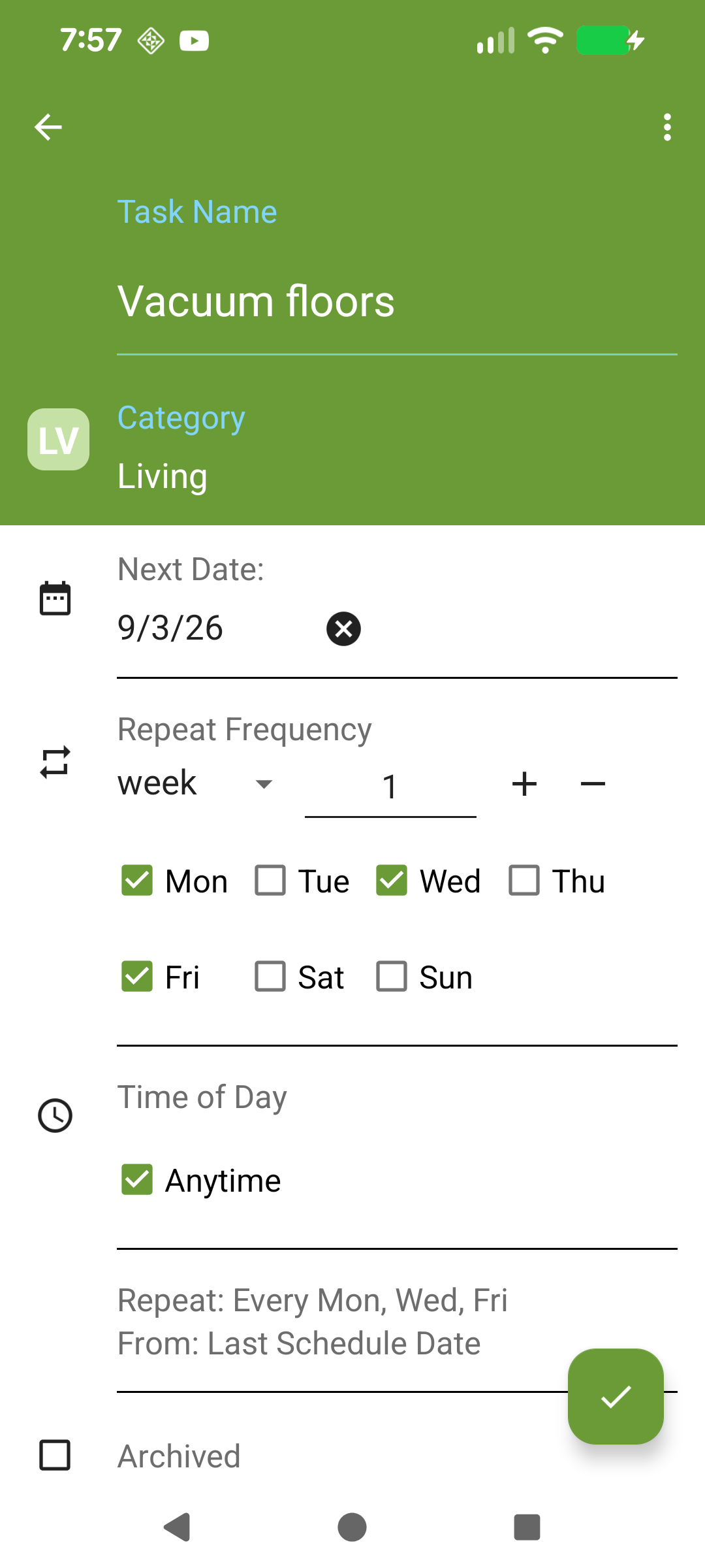 Weekly Scheduling