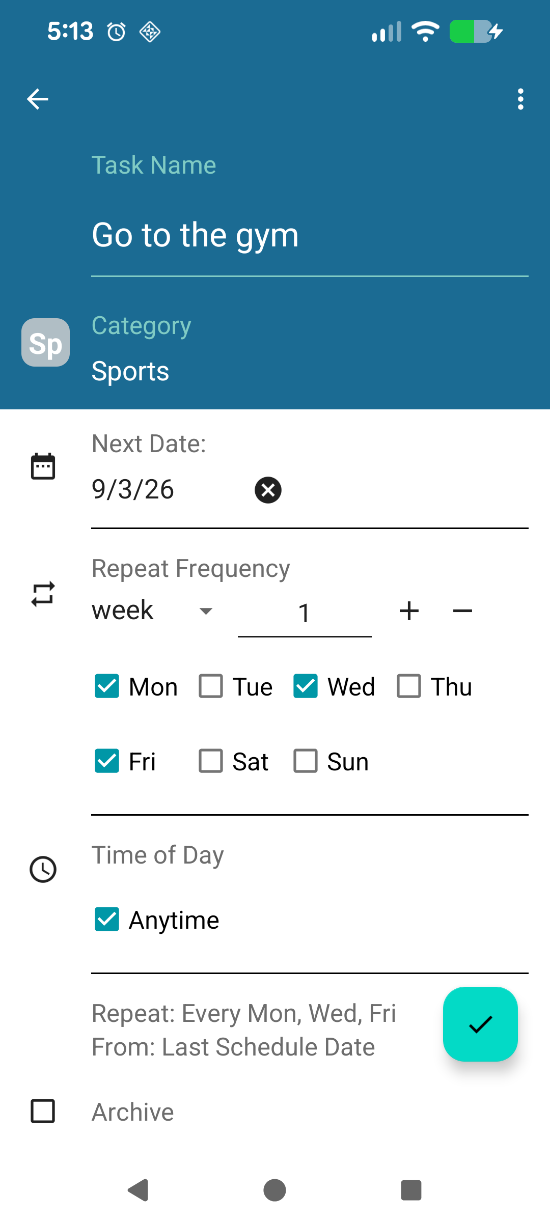Weekly Scheduling