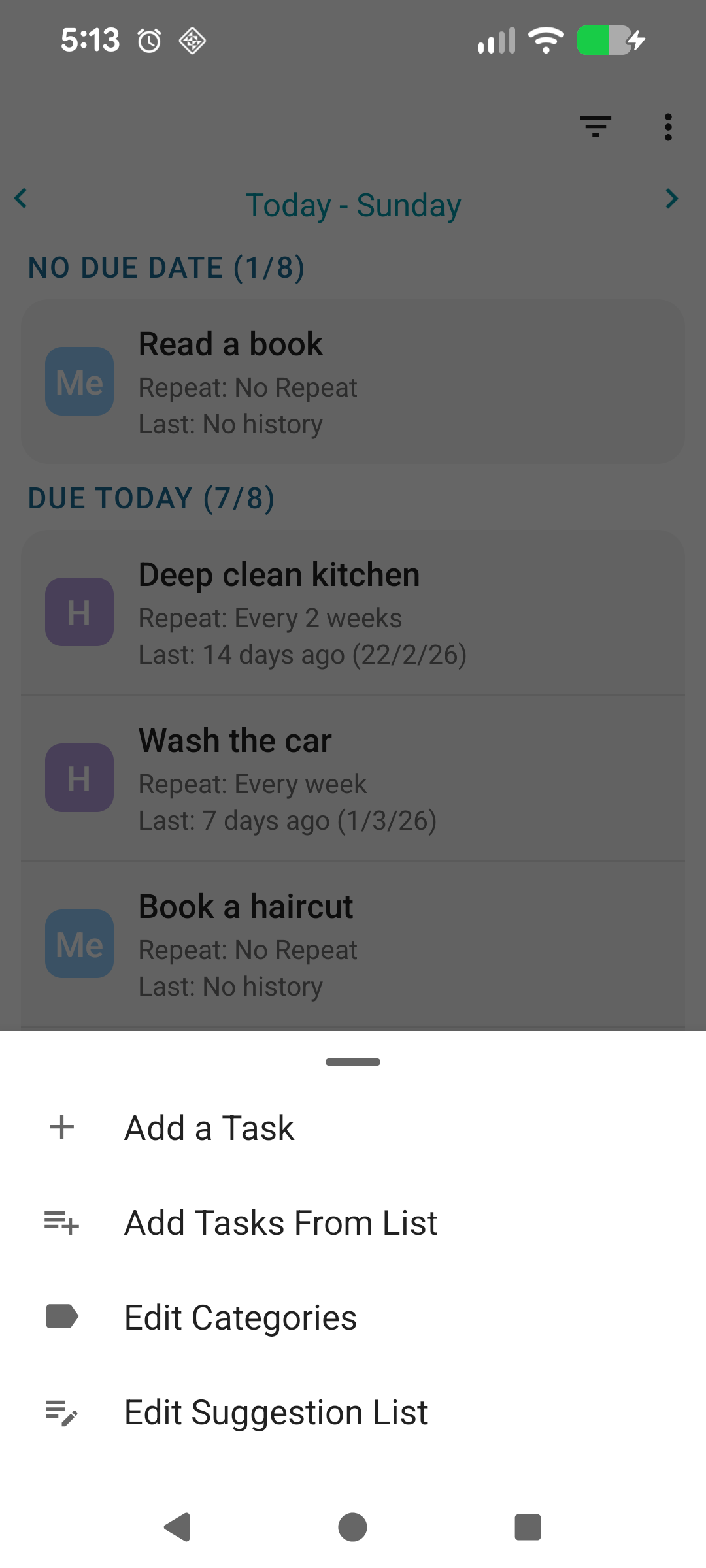 Master Task List